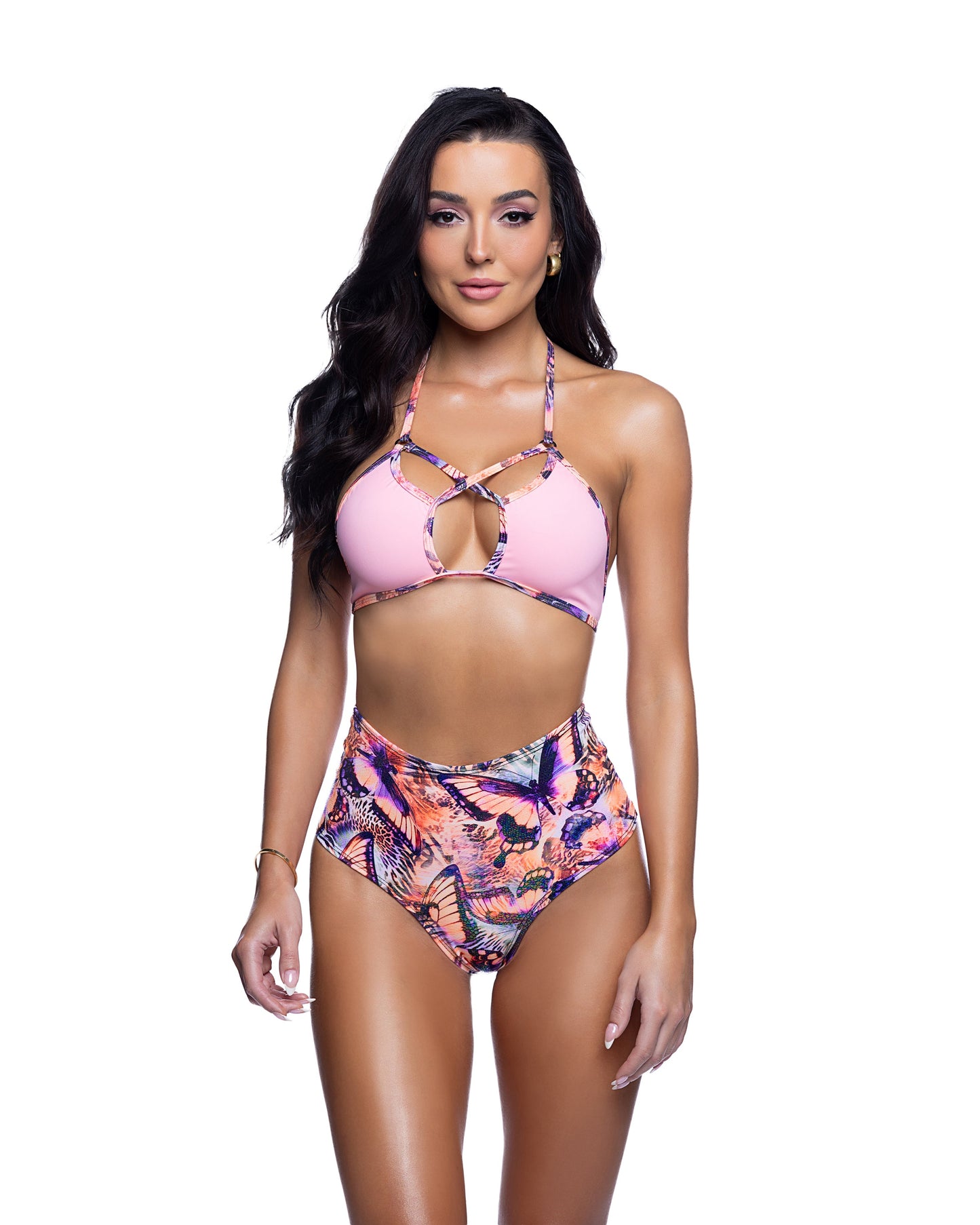 JR268 - Butterfly High-Waist Shorts
