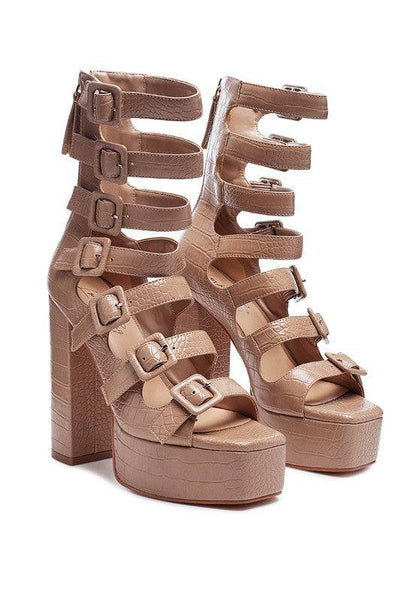 LONDON RAG SAROUCHI CAGED HIGH HEEL BUCKLE SANDAL Eye Candy Sensation