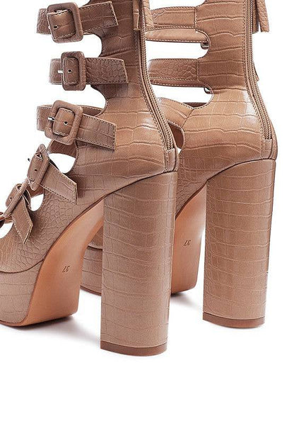 LONDON RAG SAROUCHI CAGED HIGH HEEL BUCKLE SANDAL Eye Candy Sensation