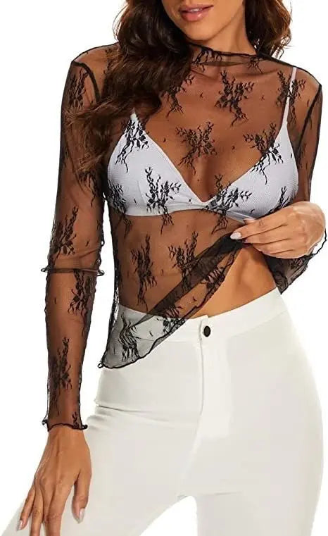 Long sleeve mesh top Miss Sparkling