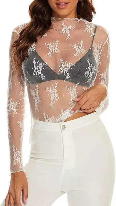 Long sleeve mesh top Miss Sparkling
