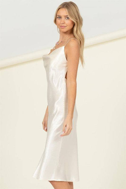 MEET YOU THERE COWL NECK MIDI DRESS Eye Candy Sensation