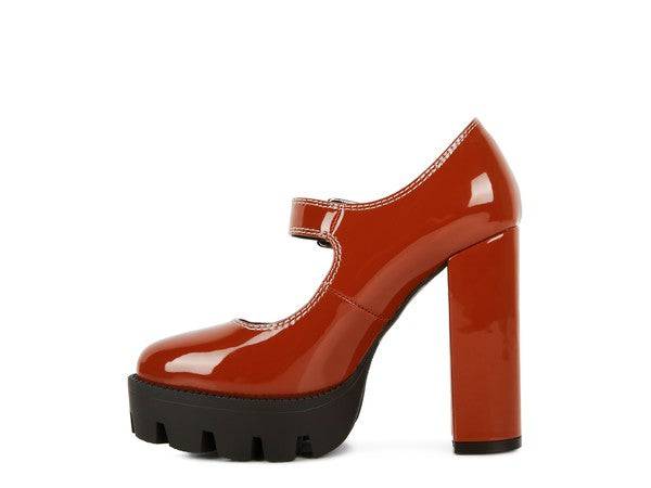 MILLENIAL BUG Patent High Heeled Mary Jane Shoes Eye Candy Sensation