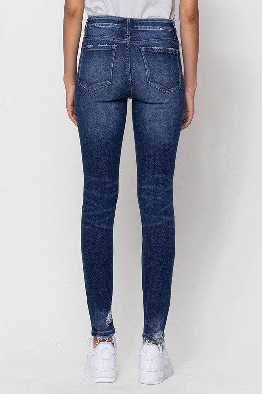 Mid Rise Ankle Skinny W/Distressed Hem Eye Candy Sensation