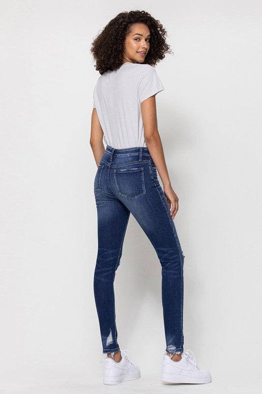 Mid Rise Ankle Skinny W/Distressed Hem Eye Candy Sensation