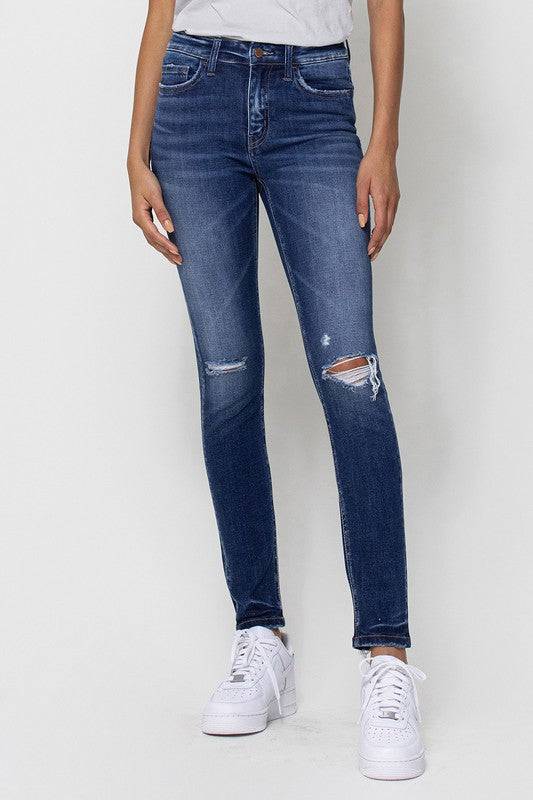 Mid Rise Ankle Skinny W/Distressed Hem Eye Candy Sensation