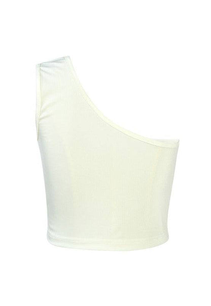 One Shoulder Knitted Crop Top Eye Candy Sensation