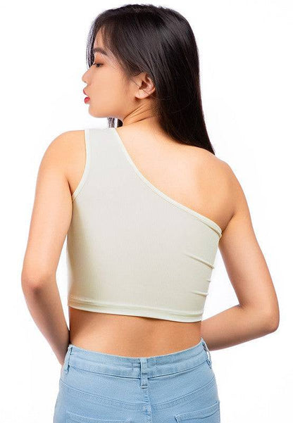 One Shoulder Knitted Crop Top Eye Candy Sensation