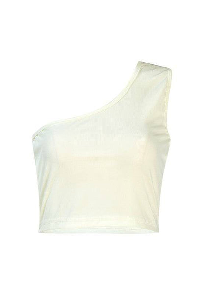 One Shoulder Knitted Crop Top Eye Candy Sensation