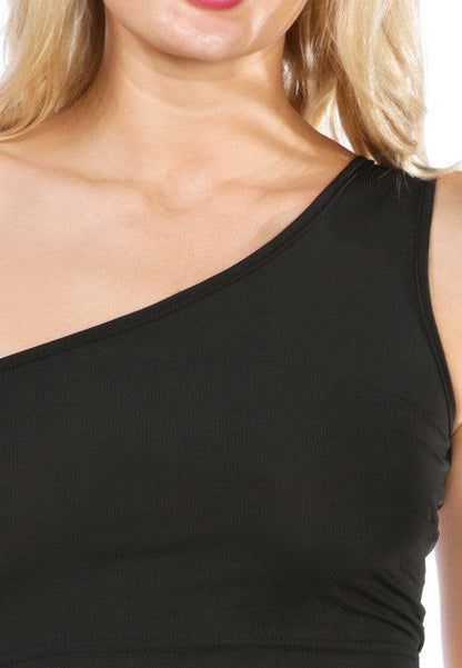 One Shoulder Knitted Crop Top Eye Candy Sensation