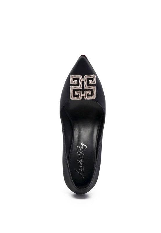 PRISCA STILETTO CRYSTAL BROOCH PUMPS Eye Candy Sensation
