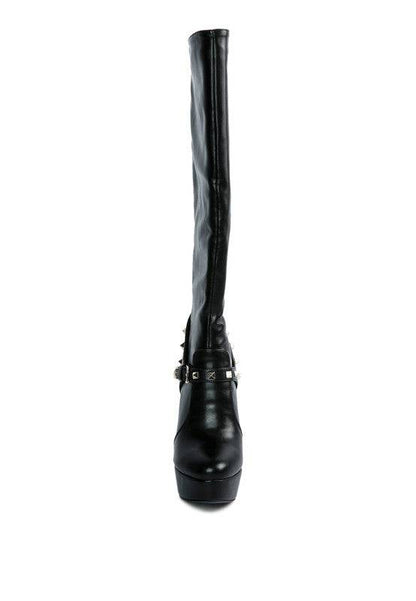 Patent Stiletto Heeled Mid Calf Boots Eye Candy Sensation