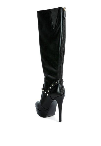 Patent Stiletto Heeled Mid Calf Boots Eye Candy Sensation
