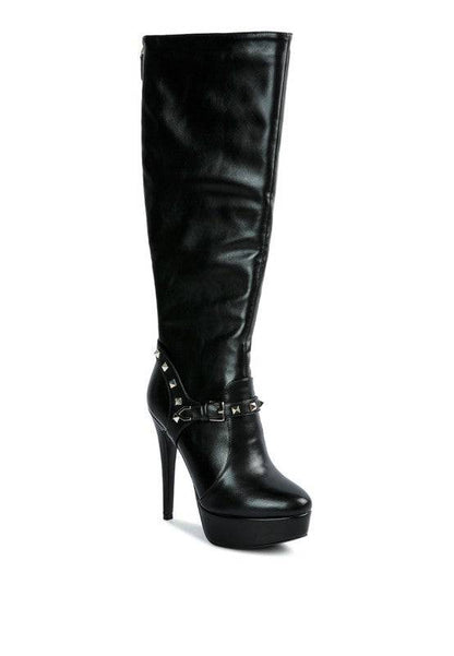 Patent Stiletto Heeled Mid Calf Boots Eye Candy Sensation