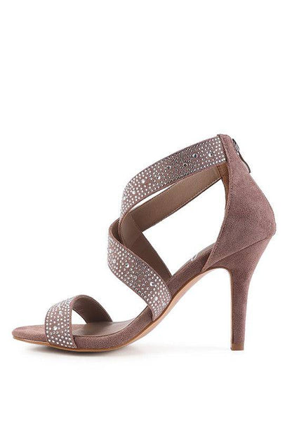 QUEEN BEE Rhinestone High Heeled Sandal Eye Candy Sensation