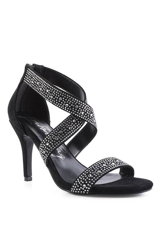 QUEEN BEE Rhinestone High Heeled Sandal Eye Candy Sensation