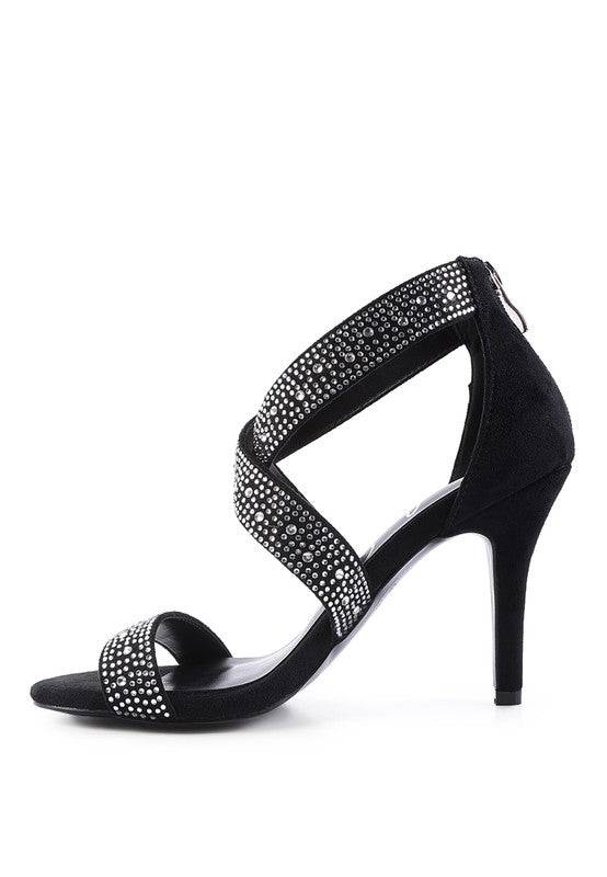 QUEEN BEE Rhinestone High Heeled Sandal Eye Candy Sensation
