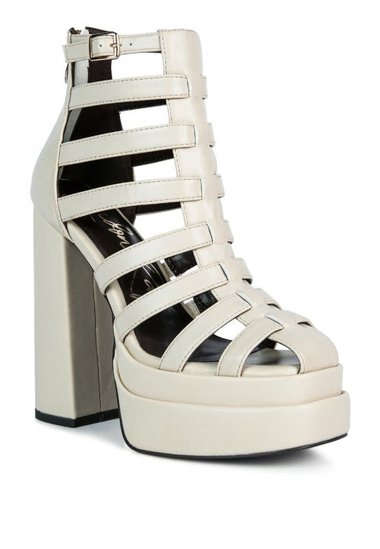 Rielle High Platfrom Cage Bootie Sandal Eye Candy Sensation