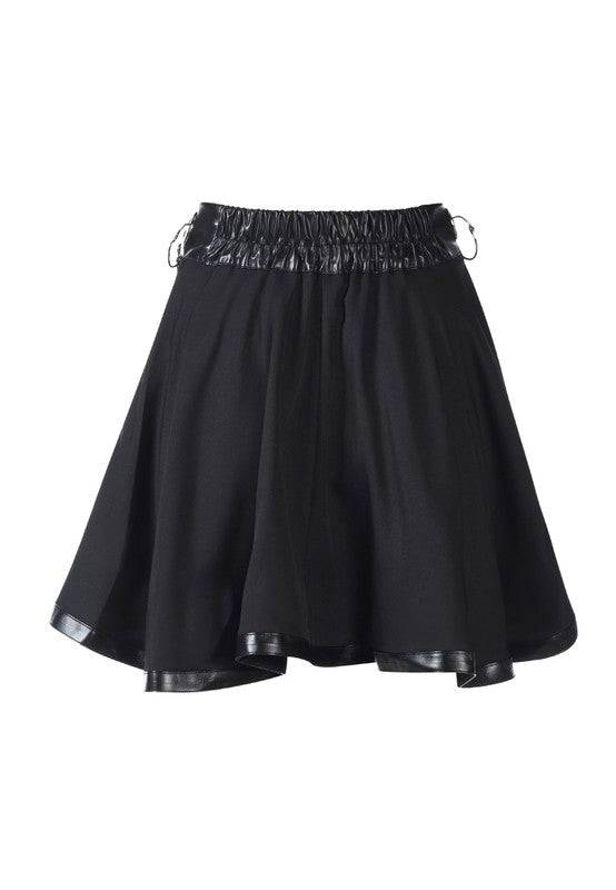Rings Clamp Leather Trim Detail Mini Skirt Eye Candy Sensation