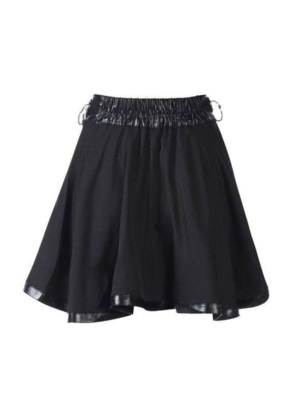 Rings Clamp Leather Trim Detail Mini Skirt Eye Candy Sensation