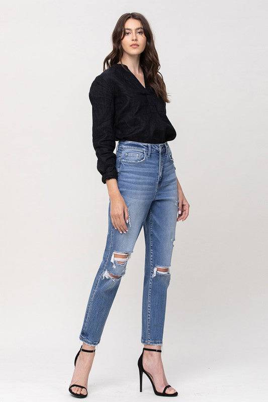 SUPER HIGH RISE STRETCH MOM JEANS Eye Candy Sensation