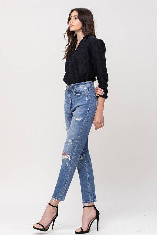 SUPER HIGH RISE STRETCH MOM JEANS Eye Candy Sensation