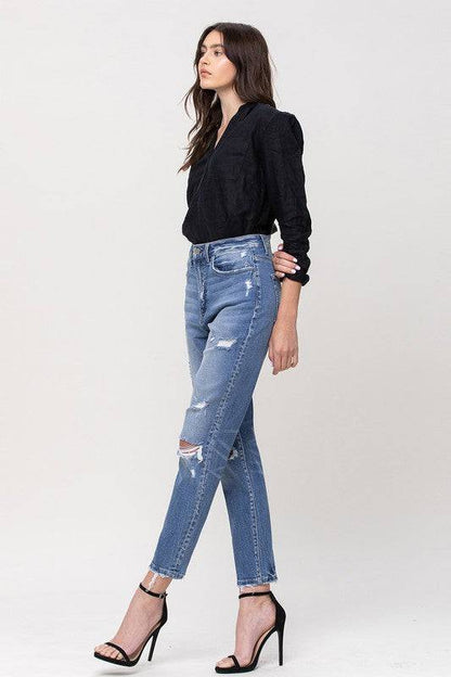 SUPER HIGH RISE STRETCH MOM JEANS Eye Candy Sensation