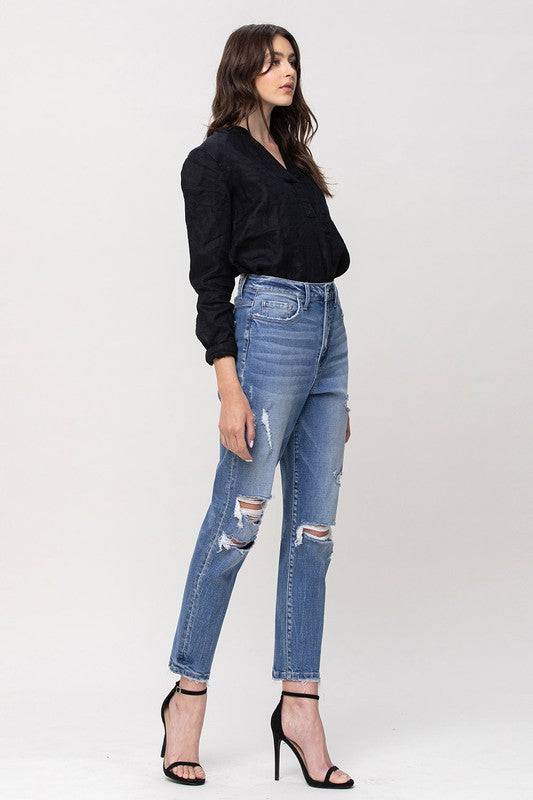SUPER HIGH RISE STRETCH MOM JEANS Eye Candy Sensation