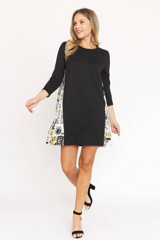 Side Contrast A Line Tunic Dress Eye Candy Sensation