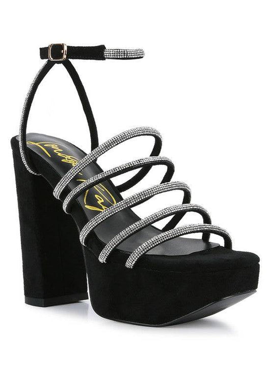 TRICKS SNAKE SKIN HIGH BLOCK HEELED SANDALS Eye Candy Sensation