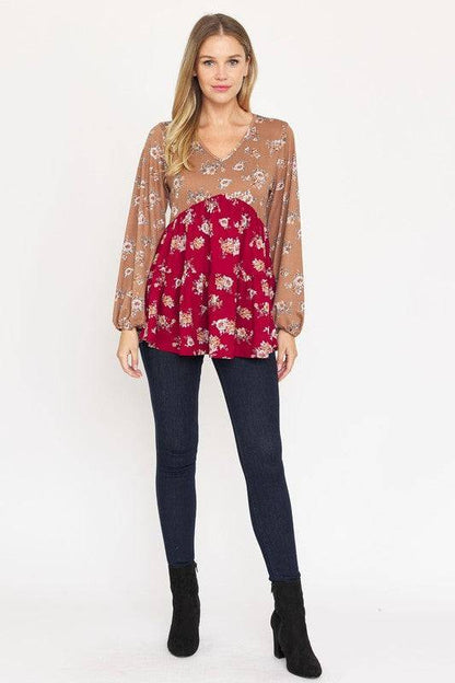 V Neck Tiered Baby Doll Top Eye Candy Sensation