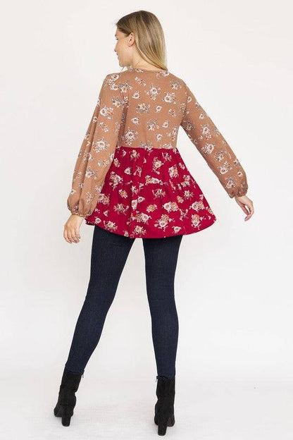 V Neck Tiered Baby Doll Top Eye Candy Sensation