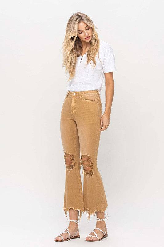 Vintage High Rise Distressed Flare Jeans Eye Candy Sensation