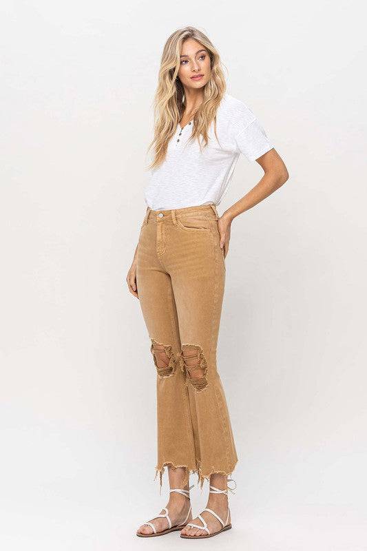 Vintage High Rise Distressed Flare Jeans Eye Candy Sensation