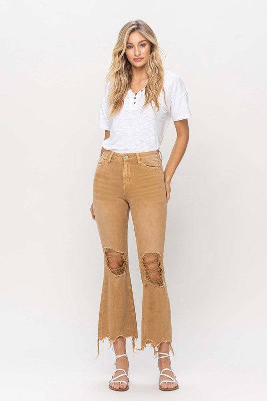 Vintage High Rise Distressed Flare Jeans Eye Candy Sensation