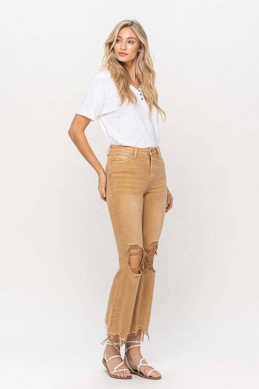 Vintage High Rise Distressed Flare Jeans Eye Candy Sensation