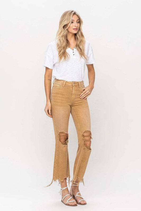 Vintage High Rise Distressed Flare Jeans Eye Candy Sensation