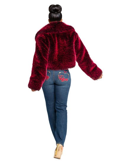 Y2K Fur Jacket - Red Delicious