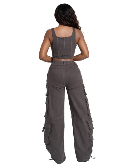 Low-Rise Twill Cargo Pant