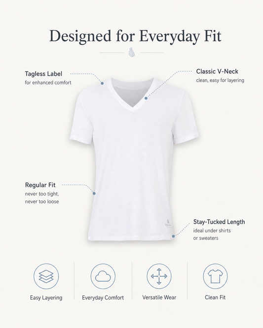 Men’s Bamboo V-Neck Undershirts 3-Pack