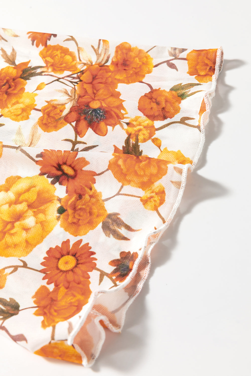 Printed Mock Neck Flare Sleeve Top Trendsi