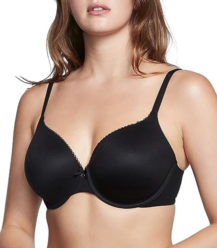 Victoria's Secret Perfect Coverage T Shirt Bra, Full Coverage, Lightly Lined, Adjustable Straps, Bras for Women, Body by Victoria Collection, Black (38D)