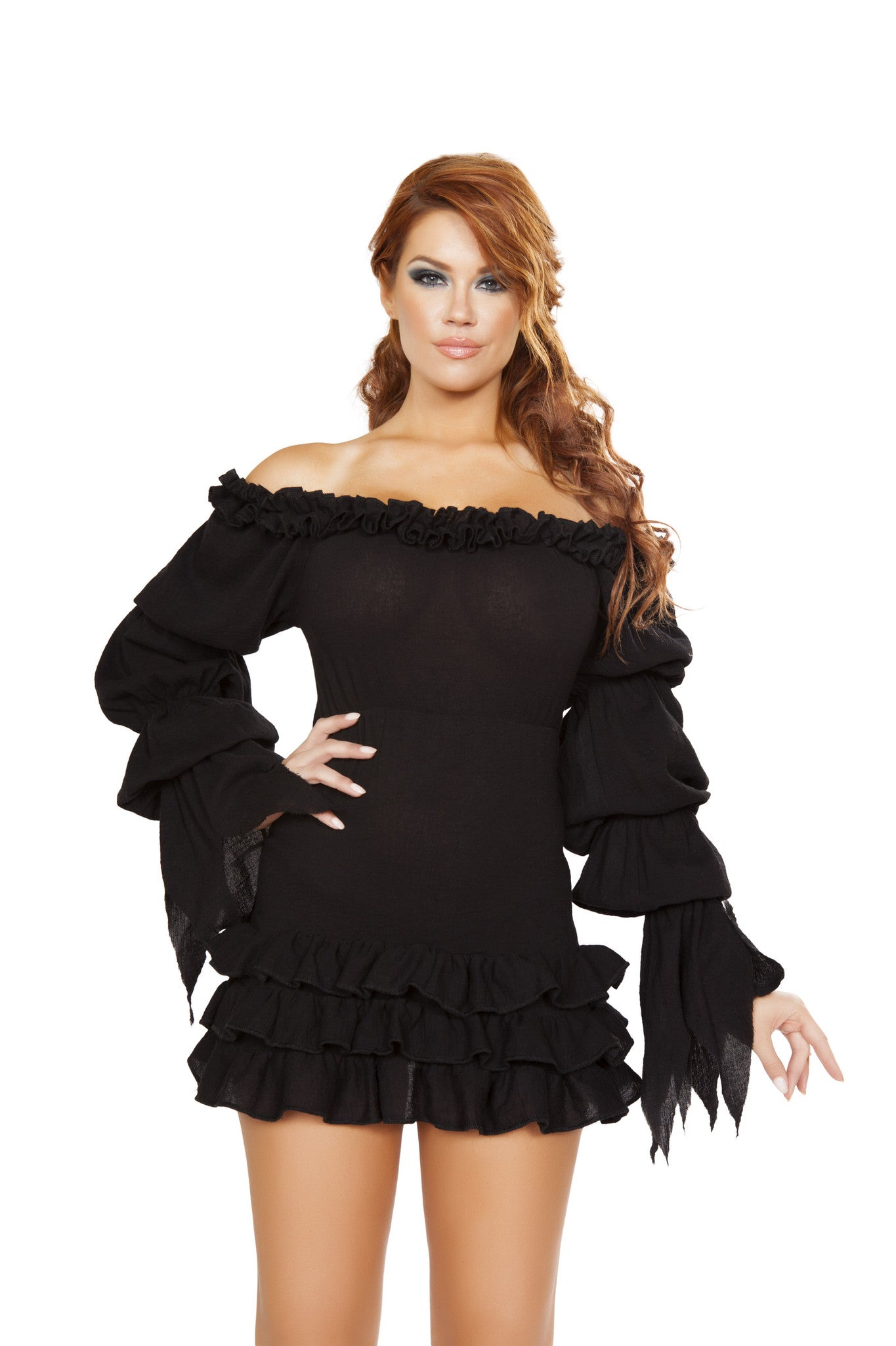 4770 - Ruffled Pirate Dress with Sleeves & Multi Layered Skirt Eye Candy Sensation